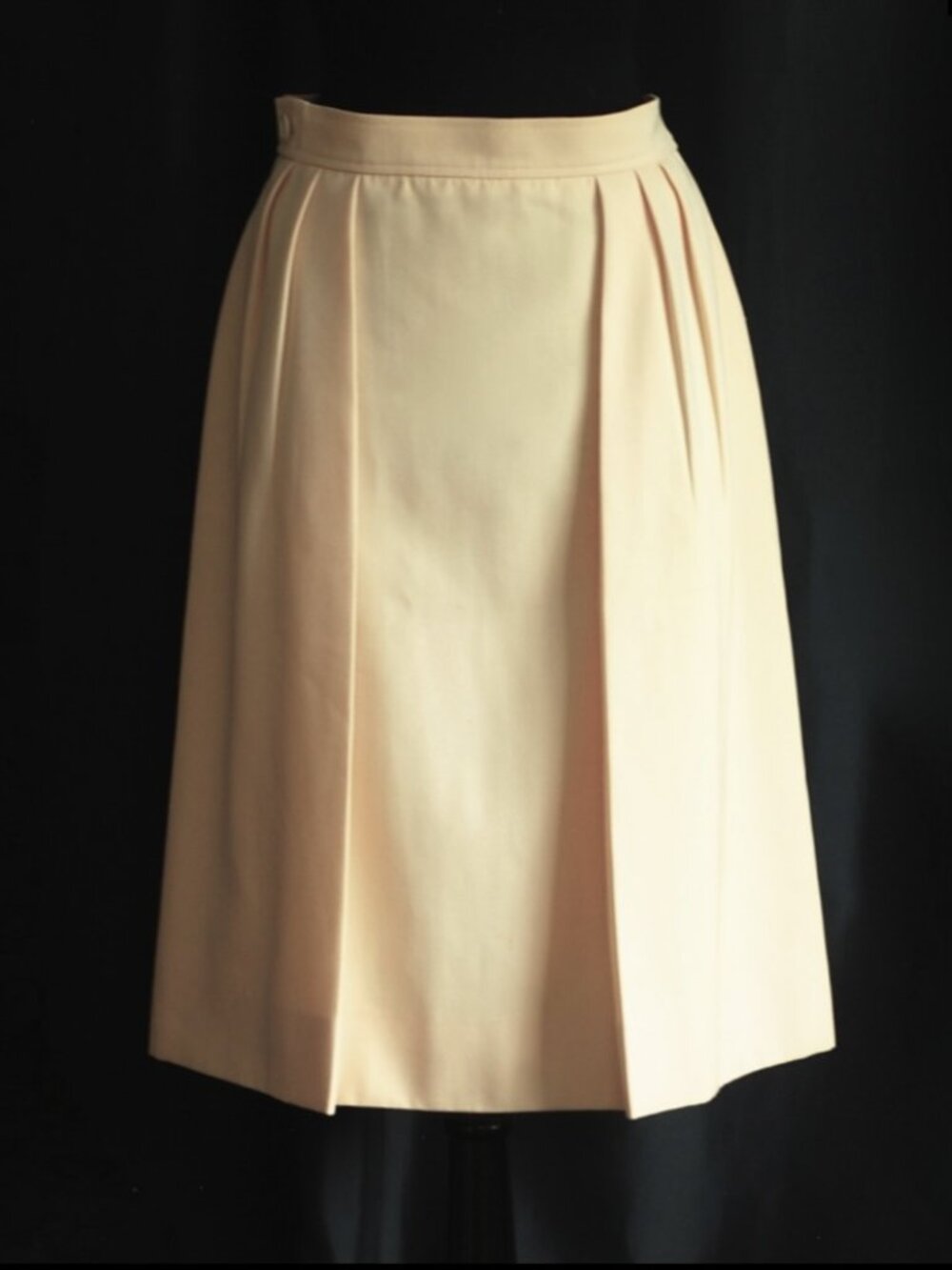 Saint Laurent Rive Gauche 1970's Pale Yellow Wool Skirt - France